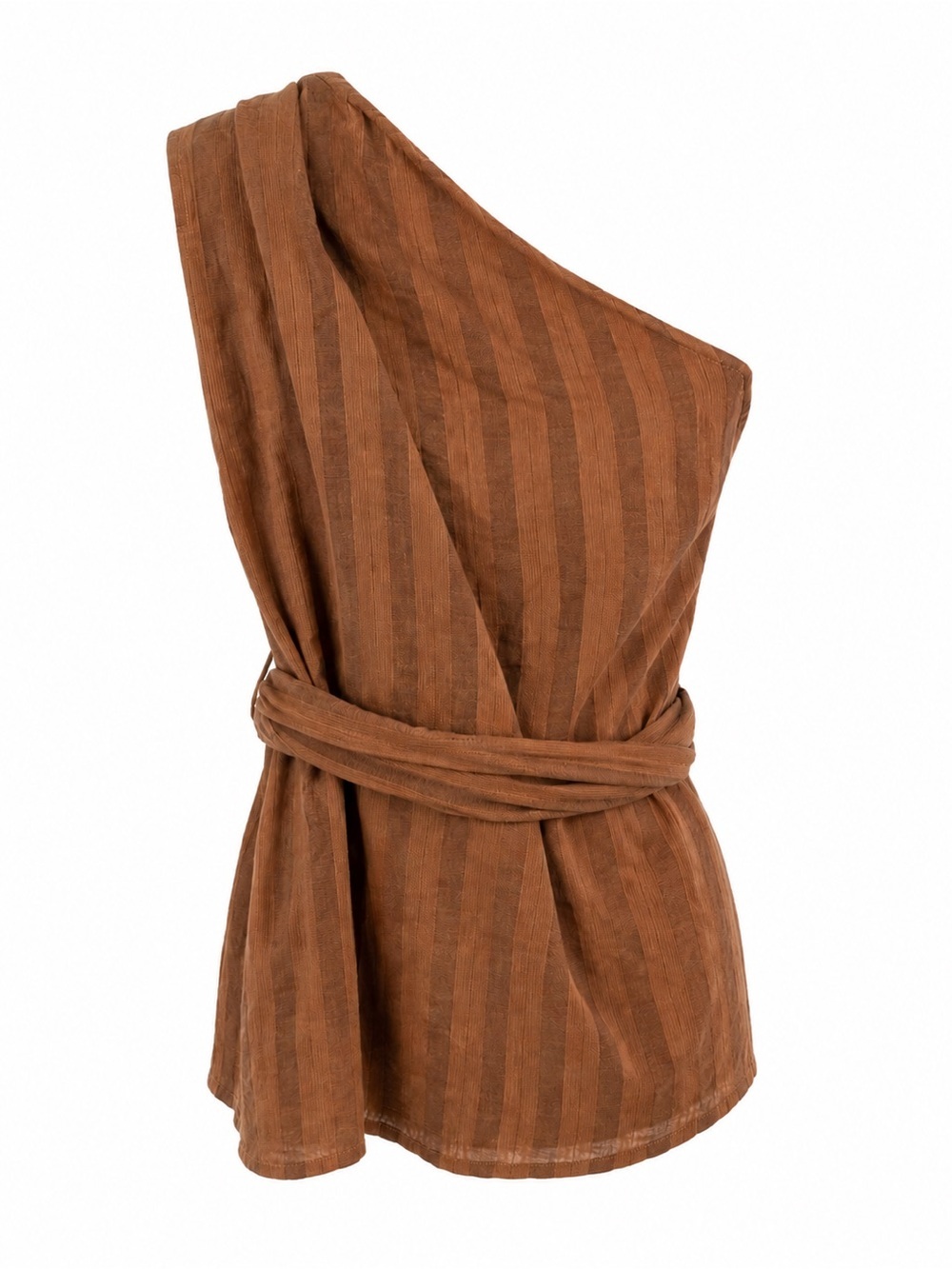 NWT ZARA BROWN ASYMMETRIC WRAP TIE TOP WITH SEA SHELL DETAILS